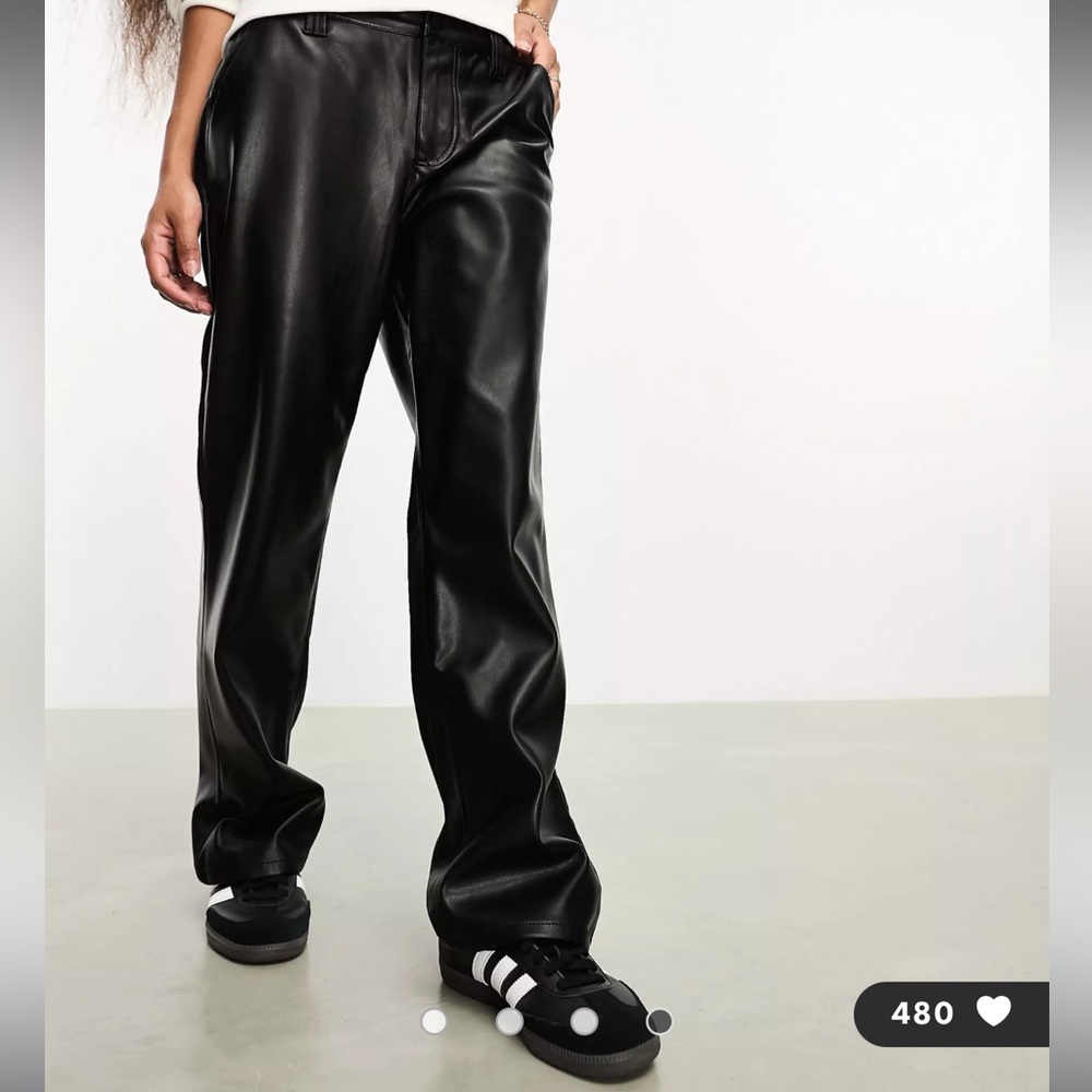 NWOT ASOS DESIGN Petite faux leather straight leg pants